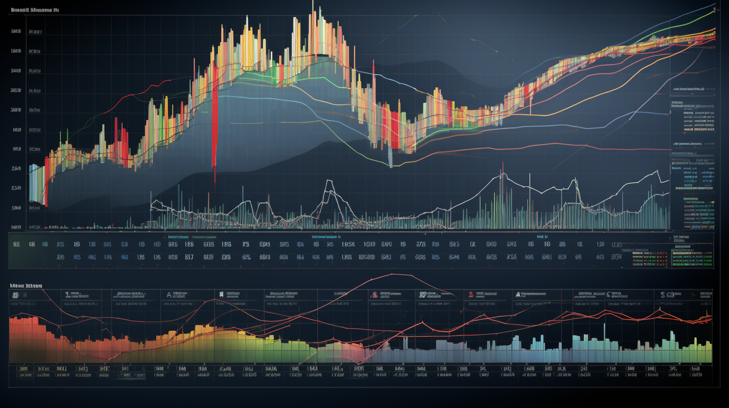 Börsenkursdiagramm mit Technischen Analyse-Indikatoren
