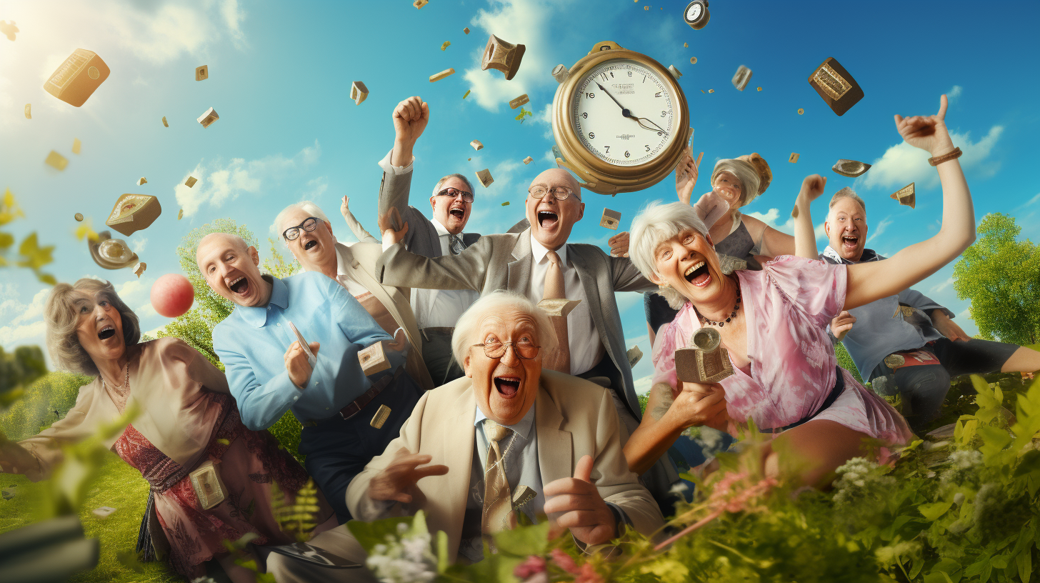 Fröhlicher Ruhestandsbeginn unter blauem Himmel: Die Vielfalt des goldenen Lebensabschnitts