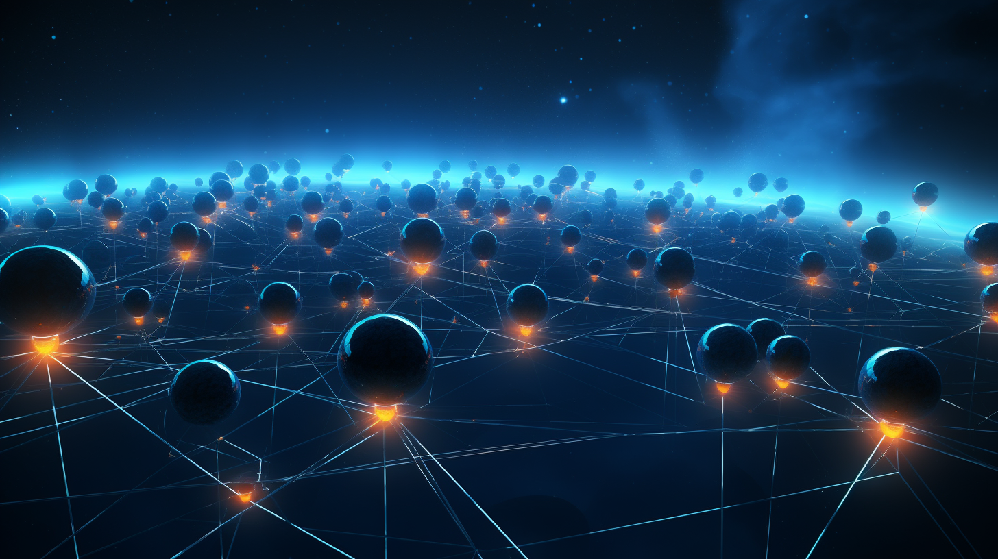 Futuristisches Blockchain-Netzwerk: Sicherheit und Skalierbarkeit im Cyberspace