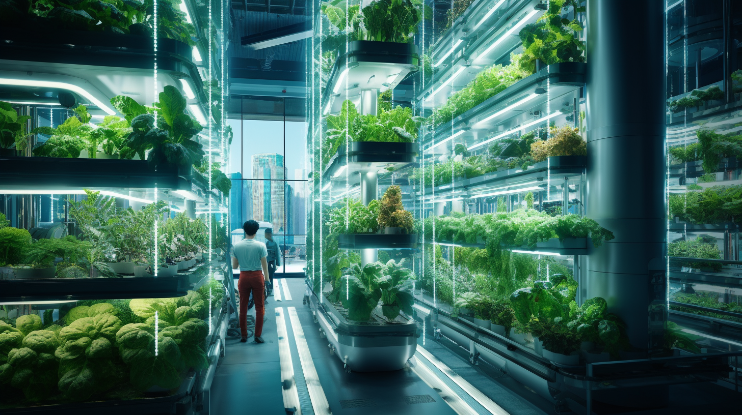 Hochmoderne vertikale Farm: Nachhaltiger Anbau von Blattgemüse und Gemüse in Hydroponik-Systemen