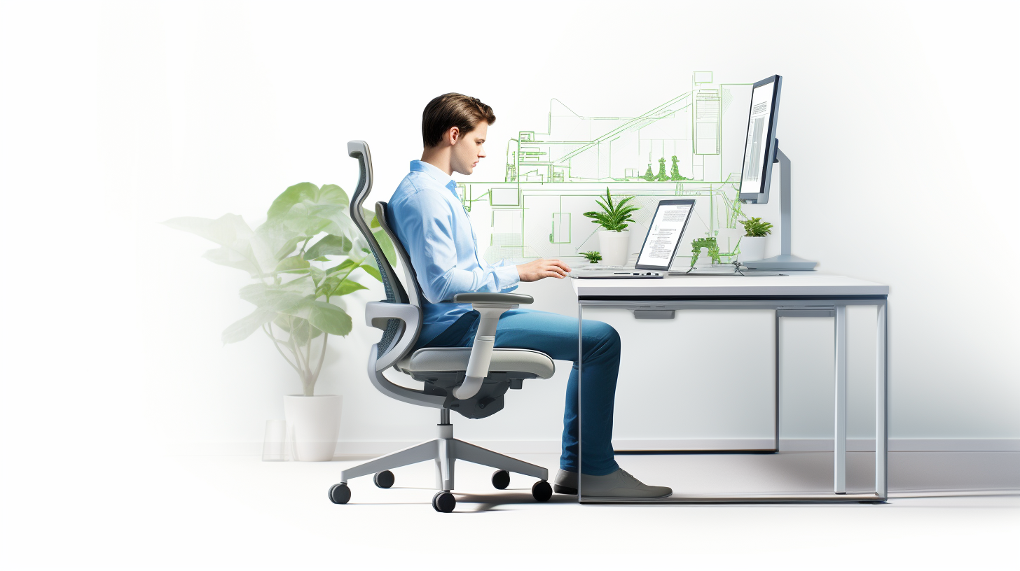Modernes und ergonomisches Büroarbeitsplatz-Design