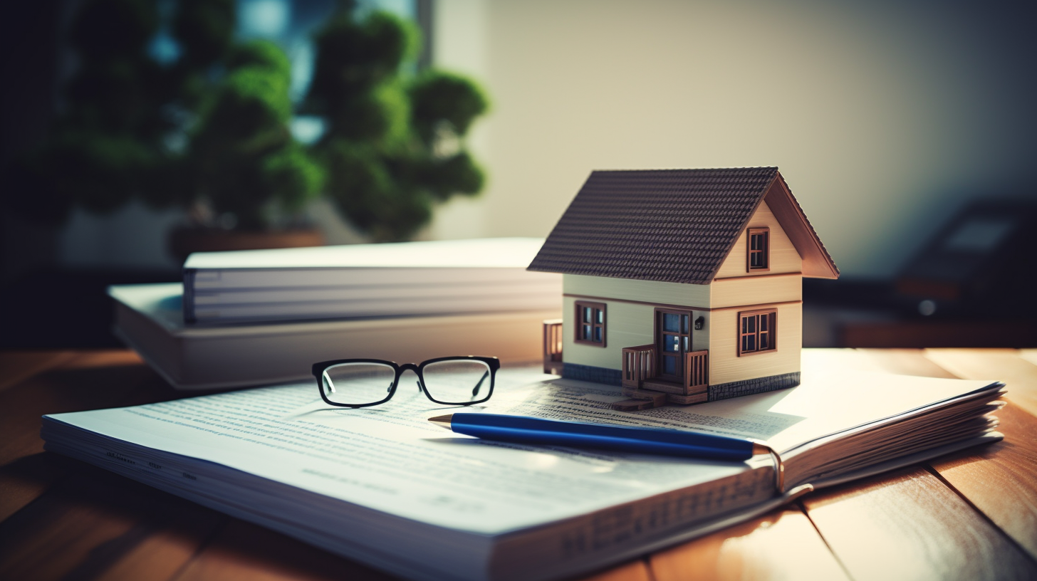 Ordnung und Sicherheit: Ein Wohngebäudeversicherungs-Ordner auf dem Schreibtisch
