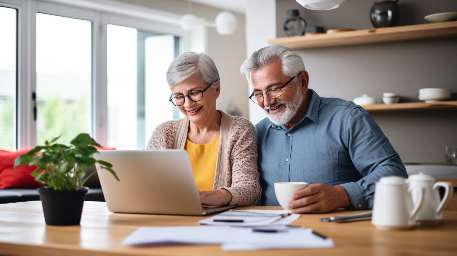 Planung eines sorglosen Ruhestands: Paar bei der Finanzplanung