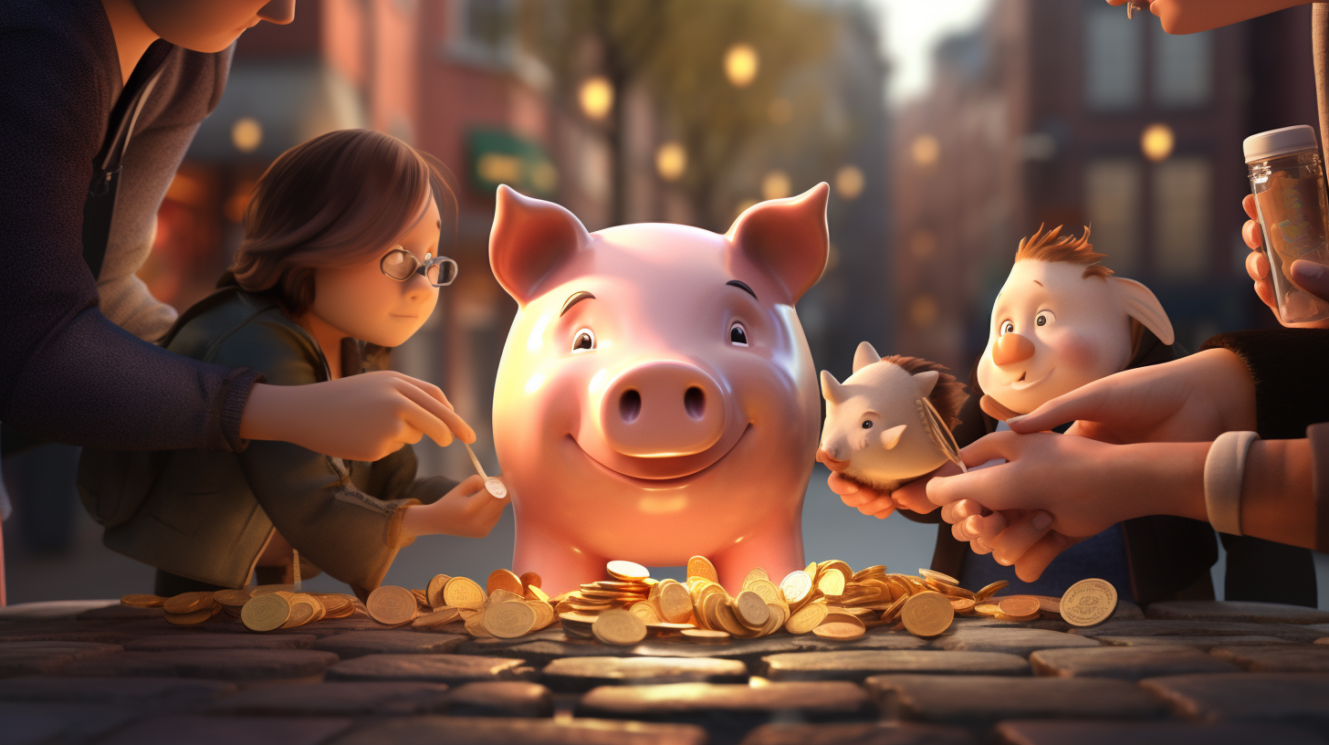 Gemeinsames Sparen: Ein Sparschwein wird Zuhause gefüttert