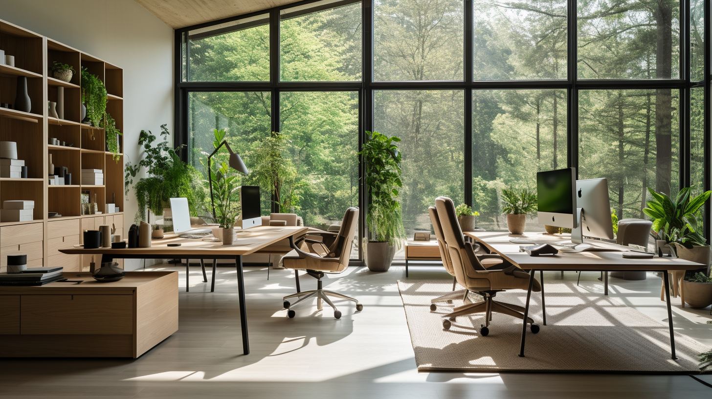 Helles und modernes Büro mit Naturflair