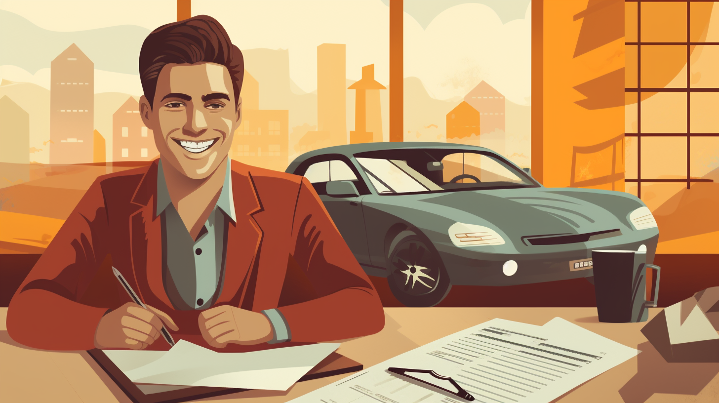 Lächelnde Person plant Autokauf: Finanzierung im Blick